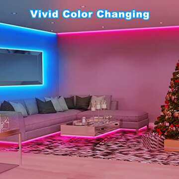 Tatazone 840leds/m Smart RGB COB Led Strip Lights, 16.4ft WiFi COB Light Strip Compatible with Alexa...