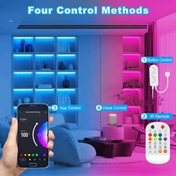 Tatazone 840leds/m Smart RGB COB Led Strip Lights, 16.4ft WiFi COB Light Strip Compatible with Alexa and Google, Color Changing Music Sync, Indoor COB Strip Lights with Remote for TV, Party, Kitchen