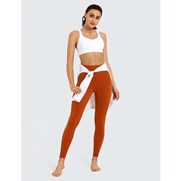 CRZ YOGA Strappy V Neck Sports Bras for Women - Criss Cross Back Wireless Padded Workout Yoga Bra White Medium