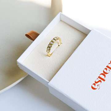 Elegant Emerald Cut Bezel Set CZ Halfway Eternity Band