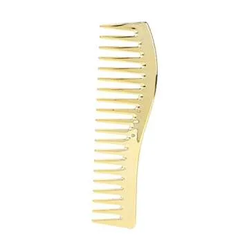 Comb Set, Fine and Wide Tooth Hair Cutting Comb for Hairdressing Salon,professional Shaping & Wet Pick Barber Brush Tools, Suitable for Professional Barber Shops(gold)