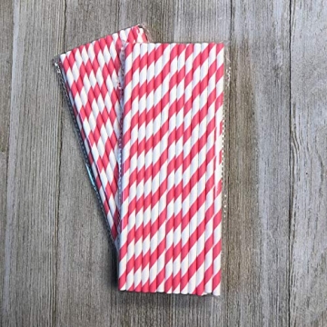 Stripe Paper Straws - Pink White - Perfect for Parties