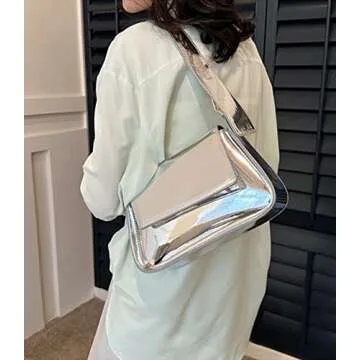 Evening Bag Women Y2k Silver Purse Hobo Bag Tote Handbag Satchel Bag Cute Party Bag Clutch Purses Crossbody Bags 2024