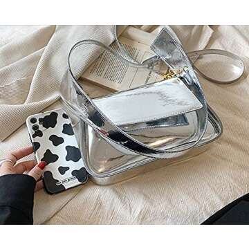 Evening Bag Women Y2k Silver Purse Hobo Bag Tote Handbag Satchel Bag Cute Party Bag Clutch Purses Crossbody Bags 2024