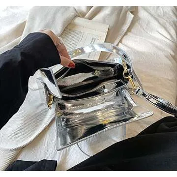 Evening Bag Women Y2k Silver Purse Hobo Bag Tote Handbag Satchel Bag Cute Party Bag Clutch Purses Crossbody Bags 2024