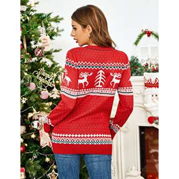 UNibelle Women's Ugly Christmas Sweater Christmas Tree Reindeer Pullover Jumper S-XXL
