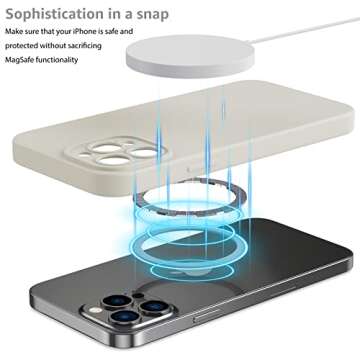MCFANCE Silicone Magnetic for iPhone 13 Pro Max Case, Compatible with MagSafe, Full Camera Protection Soft Anti-Scratch Microfiber Lining for iPhone 13 Pro Max 6.7 inch 2021, Snowwhite