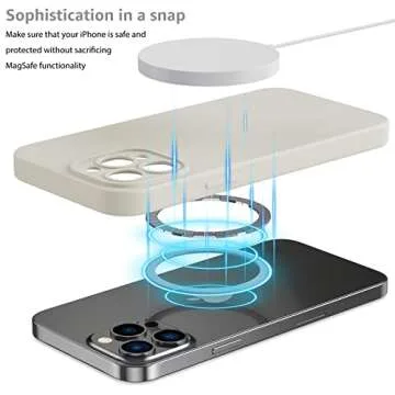 MCFANCE Silicone Magnetic for iPhone 13 Pro Max Case, Compatible with MagSafe, Full Camera Protection Soft Anti-Scratch Microfiber Lining for iPhone 13 Pro Max 6.7 inch 2021, Snowwhite