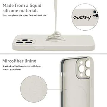 MCFANCE Silicone Magnetic for iPhone 13 Pro Max Case, Compatible with MagSafe, Full Camera Protection Soft Anti-Scratch Microfiber Lining for iPhone 13 Pro Max 6.7 inch 2021, Snowwhite