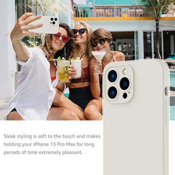 MCFANCE Silicone Magnetic for iPhone 13 Pro Max Case, Compatible with MagSafe, Full Camera Protection Soft Anti-Scratch Microfiber Lining for iPhone 13 Pro Max 6.7 inch 2021, Snowwhite