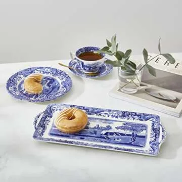 Spode Blue Italian Sandwich Tray - 13" Serving Platter