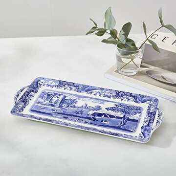 Spode Blue Italian Sandwich Tray - 13" Serving Platter