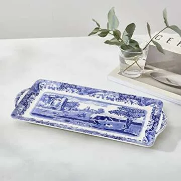 Spode Blue Italian Sandwich Tray - 13" Serving Platter