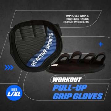 Fit Active Sports Weight Lifting Gloves for Men & Women - Durable Gym Workout Gloves with Grip Pads,...