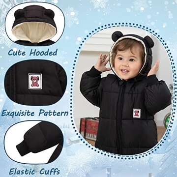 XIFAMNIY Baby Boys and Grils Winter Snowsuit Coat Outwear Hooded Footie Bear Snow suits 0-24M