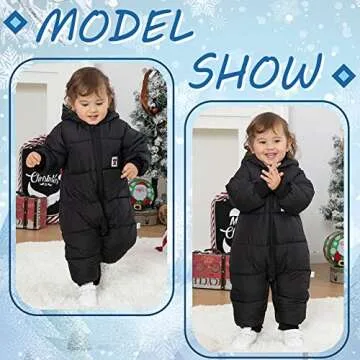 XIFAMNIY Baby Boys and Grils Winter Snowsuit Coat Outwear Hooded Footie Bear Snow suits 0-24M