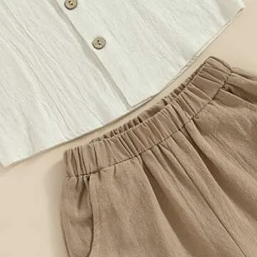 Stylish Cotton Linen Summer Outfit for Toddler Boys
