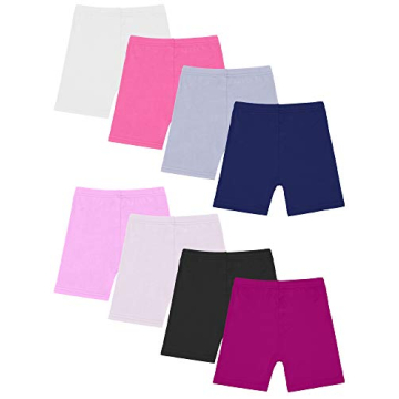 Resinta 8 Pack Toddler Girls Bike Cartwheel Shorts - Multi-Color Safety Shorts for Dance and Play