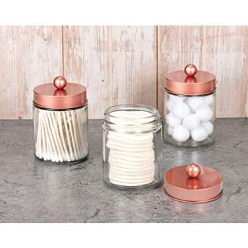 Amolliar Elegant Apothecary Jars for Bathroom Storage