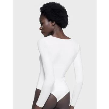 PUMIEY Stylish Long Sleeve Bodysuit for Women