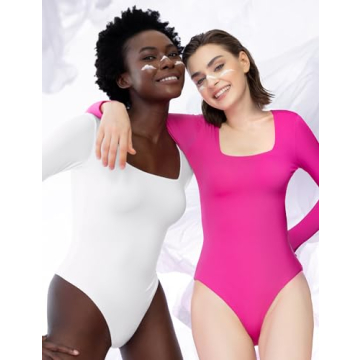 PUMIEY Stylish Long Sleeve Bodysuit for Women