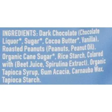 UNREAL Dark Chocolate Peanut Gems - Certified Vegan Fair Trade, Non-GMO - Made with Gluten Free Ingredients and Colors from Nature - No Sugar Alcohols or Soy - 6 Bags