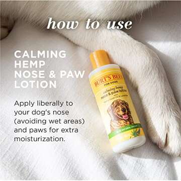 Burt's Bees for Pets Calming Hemp Paw & Nose Lotion - Burt's Bees Dog Lotion Burt's Bees Dog Paw Balm with Hemp Seed Oil & Lavender Made with Naturally Derived Ingredients - pH Balanced for Dogs, 4 Oz