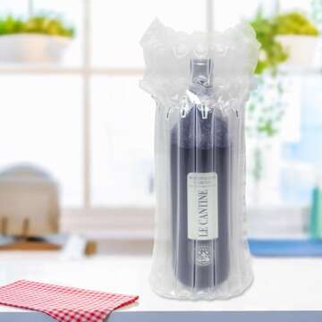 Wine Bottle Travel Protector Bags, Monkkino 8 Packs Inflatable Bubble Cushion Wrap, Safety Choice fo...