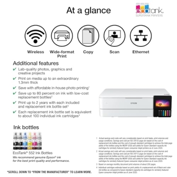Epson EcoTank ET-8550 Wireless Wide-Format Printer