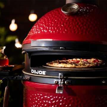Kamado Joe DōJoe Pizza Oven Kamado Grill Accessory Insert for 18-inch Classic Joe Grills for Brick-Oven Style Food with Ceramic Stone in Black, Model KJ-DJ