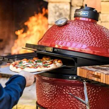 Kamado Joe DōJoe Pizza Oven Kamado Grill Accessory Insert for 18-inch Classic Joe Grills for Brick-Oven Style Food with Ceramic Stone in Black, Model KJ-DJ