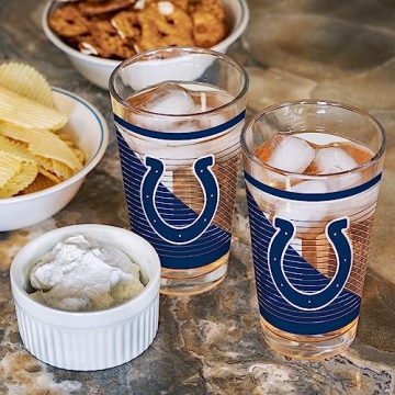 Rico NFL Colts 16 oz Pint Glasses Set of 2 for Fans