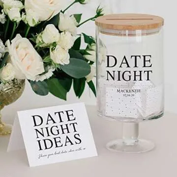 Personalized Glass Wedding Wishes Jar - Date Night Ideas