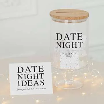 Personalized Glass Wedding Wishes Jar - Date Night Ideas