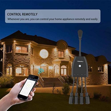 Outdoor Smart Plug, Surge Protector by POWRUI - 4 Outlet Control