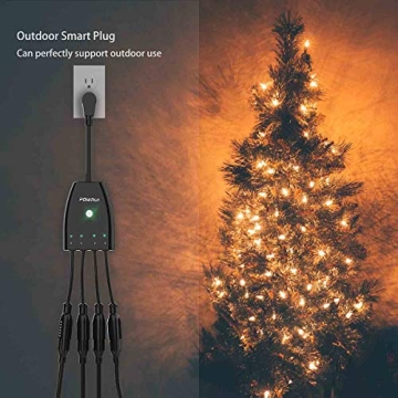 Outdoor Smart Plug, Surge Protector by POWRUI - 4 Outlet Control