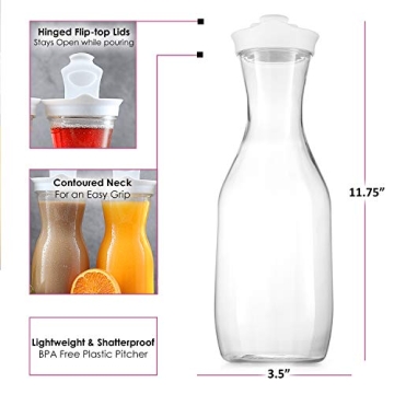 DilaBee 50 Oz Water Carafe - Versatile Drink Pitcher Set
