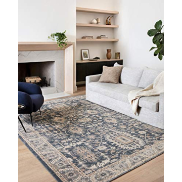 Loloi Teagan Denim Pebble Area Rug Elegant Durable