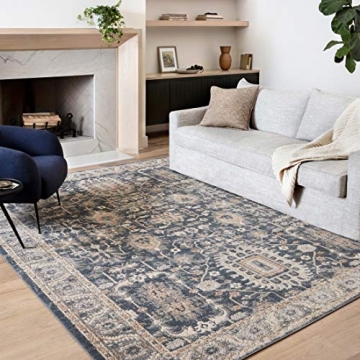 Loloi Teagan Denim Pebble Area Rug Elegant Durable