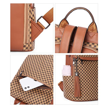 Stylish BROMEN Vegan Leather Anti-theft Backpack Purse