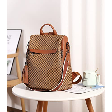 Stylish BROMEN Vegan Leather Anti-theft Backpack Purse