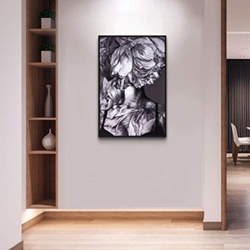 MOTINI Abstract Woman Flower Prints Framed Wall Art