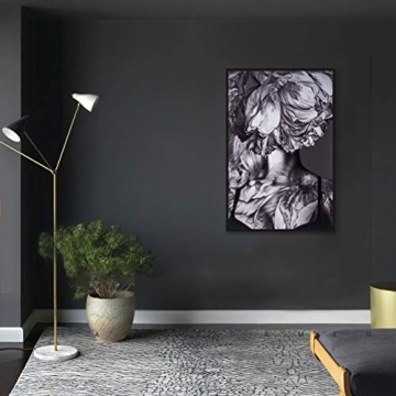 MOTINI Abstract Woman Flower Prints Framed Wall Art