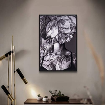 MOTINI Abstract Woman Flower Prints Framed Wall Art