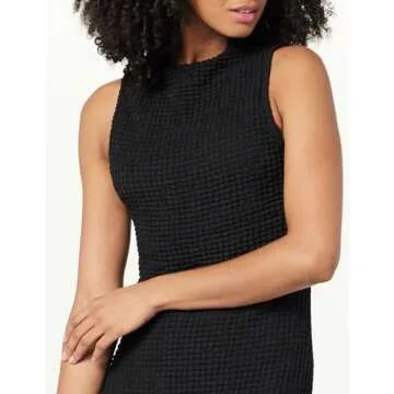 The Drop Women's Lena High Neck Midi Dress in Black