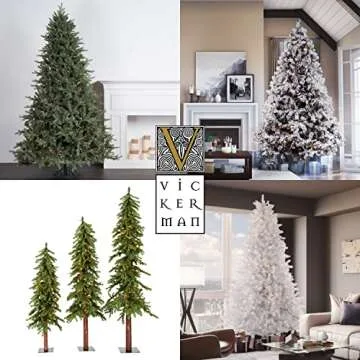 Vickerman 7' Vienna Twig Artificial Christmas Tree Unlit - Artificial Christmas Tree, Seasonal Indoor Home Decor - Green PVC Pine Needle - Metal Tree Stand Included