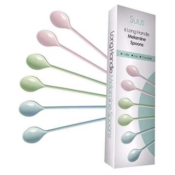 Gohh Long Handle Spoons 7.2 Inch: Latte Machiatto, Tall Iced Tea, Ice Cream Sundae, Coffee, Tea, Coc...