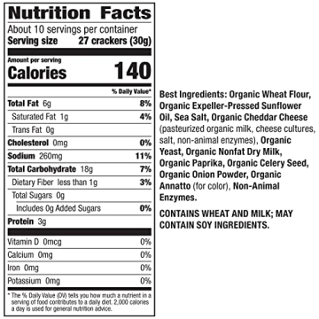 Annie's Organic Original Cheddar Squares Snack Crackers 11.25oz