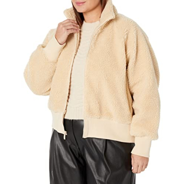 Stylish Lee Sherpa Bomber Jacket in Sandstorm by The Drop