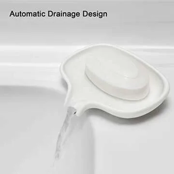 SUBEKYU Silicone Soap Dish for Bathroom with Drain Tray